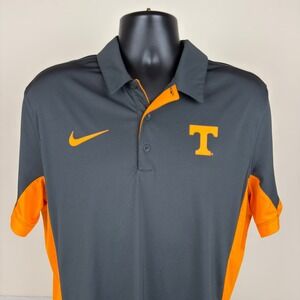 Nike Tennessee Volunteers Dri-FIT Polo Shirt Mens Large Grey Orange NCAA